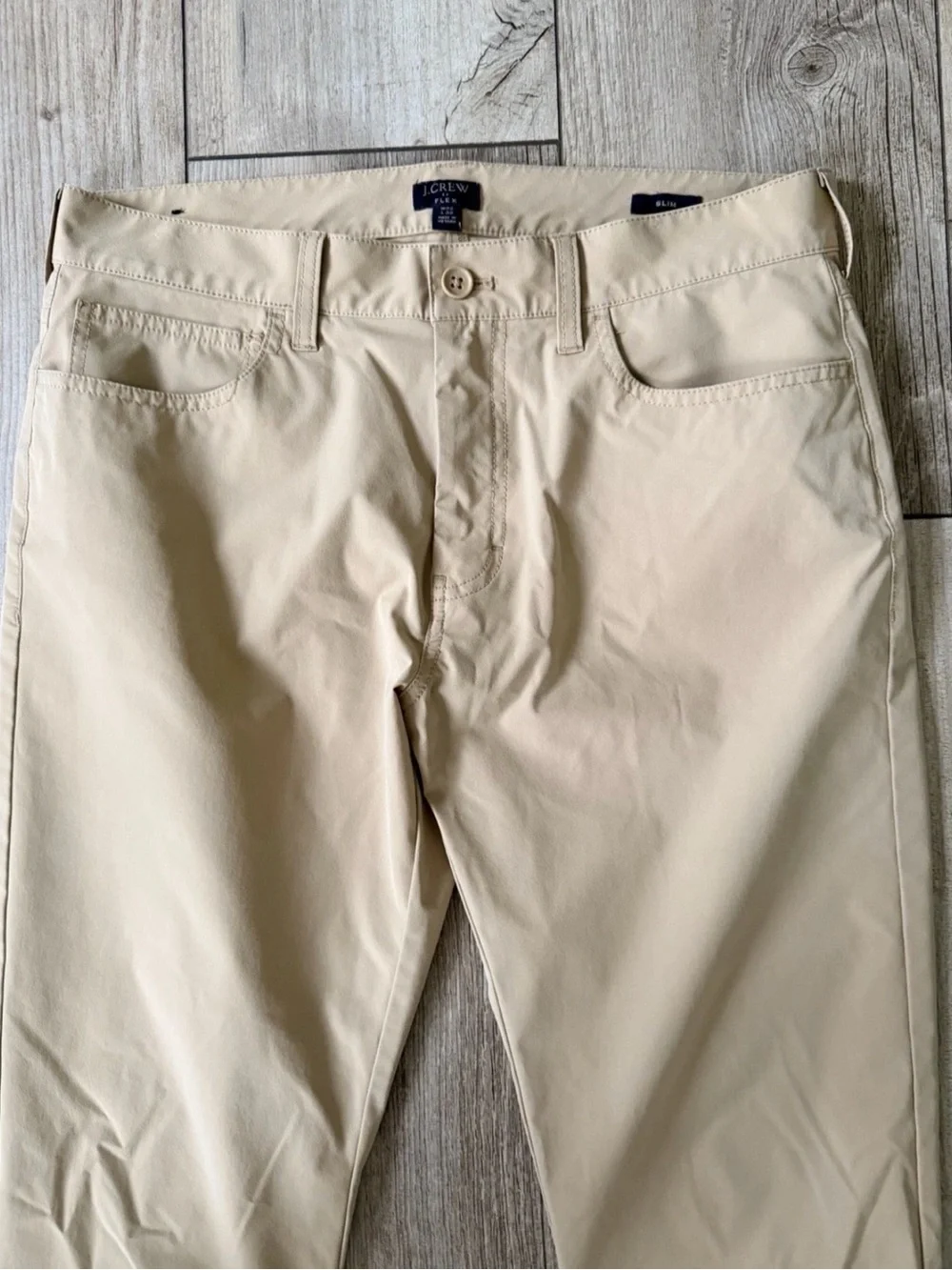 J. Crew 770 Flex Men's Size W32-L32 Slim Fit 5-Pockets Pants. Tan. Great Cond.
